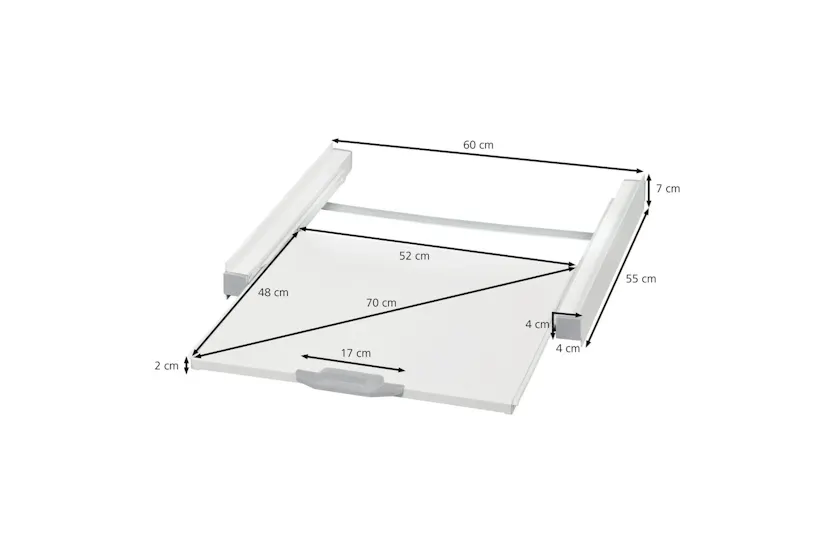 Xavax Intermediate Frame For Washing Machine And Dryer With Pull-out Shelf | Laundry Accessory | Metal | 60 X 55.5 Cm Xavax Intermediate Frame For Washing Machine And Dryer With Pull-out Shelf | Laundry Accessory | Metal | 60 X 55.5 Cm