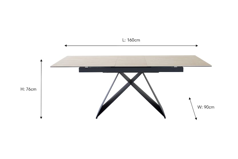 Massimo Rectangular Extending Dining Table | 160 - 200 Cm | Beige Massimo Rectangular Extending Dining Table | 160 - 200 Cm | Beige