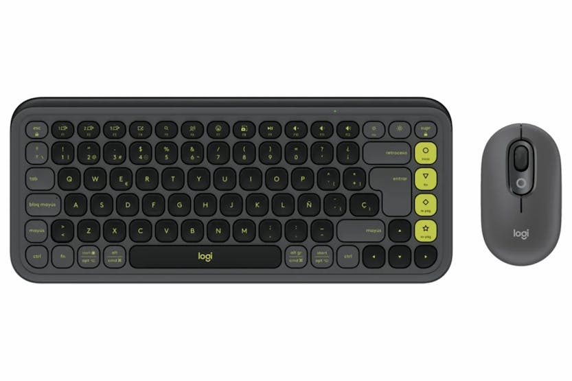 Logitech POP Icon Combo Wireless Keyboard and Mouse | Graphite/Green Logitech POP Icon Combo Wireless Keyboard and Mouse | Graphite/Green