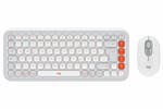 Logitech POP Icon Combo Wireless Keyboard and Mouse | Off White/Orange Logitech POP Icon Combo Wireless Keyboard and Mouse | Off White/Orange
