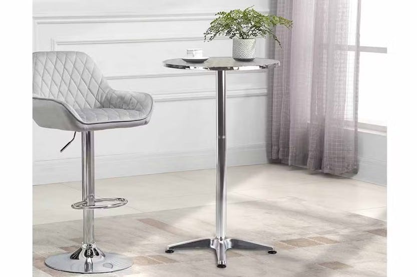 Homcom Adjustable Bar Table | Silver Homcom Adjustable Bar Table | Silver