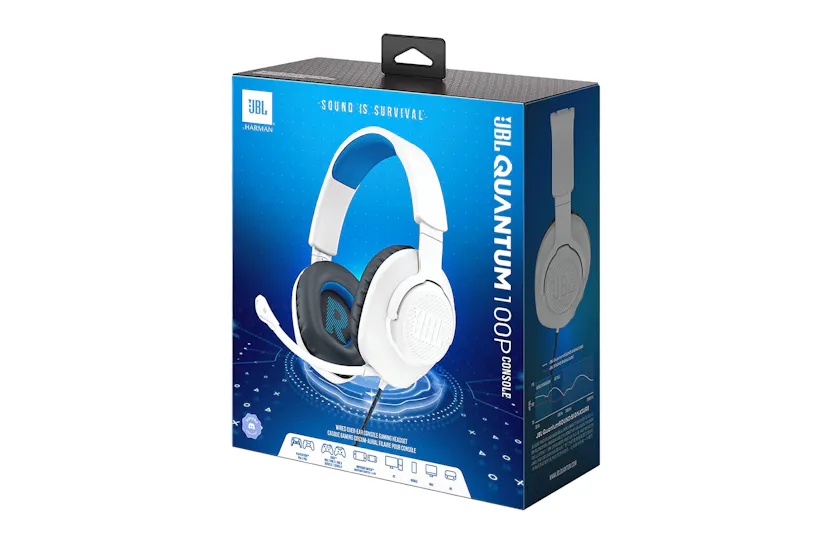 JBL Quantum 100P Console Gaming Headset | White/Blue JBL Quantum 100P Console Gaming Headset | White/Blue