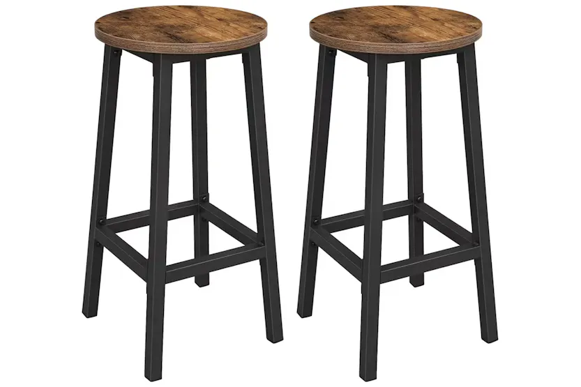 Vasagle Bar Stools | Rustic Brown/Black | Set of 2 Vasagle Bar Stools | Rustic Brown/Black | Set of 2