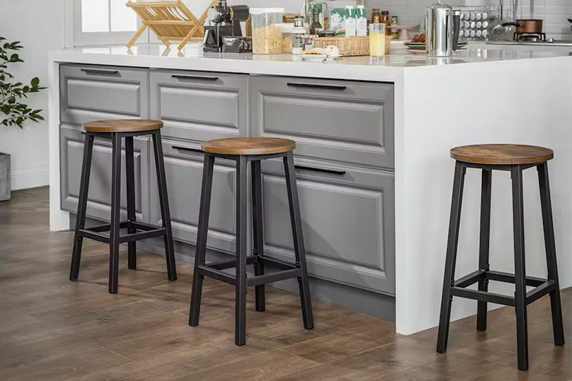 Vasagle Bar Stools | Rustic Brown/Black | Set of 2 Vasagle Bar Stools | Rustic Brown/Black | Set of 2