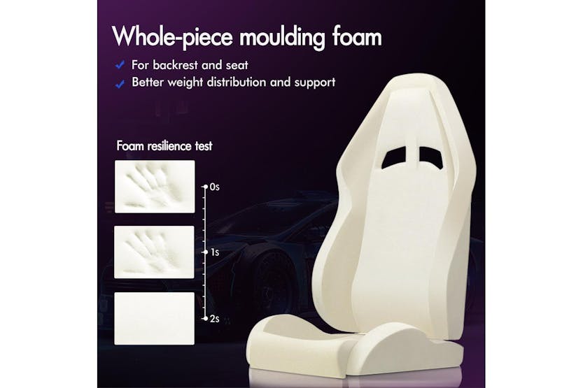 Elfordson 8-Point Massage Led Gaming Chair with Lumbar Cushion | White Elfordson 8-Point Massage Led Gaming Chair with Lumbar Cushion | White
