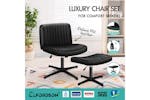 Elfordson Cross Legged Office Chair with Ottoman | Black Elfordson Cross Legged Office Chair with Ottoman | Black
