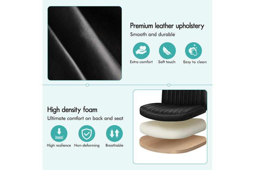 Elfordson Cross Legged Office Chair with Ottoman | Black Elfordson Cross Legged Office Chair with Ottoman | Black