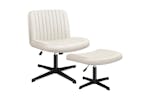 Elfordson Cross Legged Office Chair with Ottoman | Beige Elfordson Cross Legged Office Chair with Ottoman | Beige