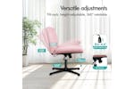 Elfordson Cross Legged Office Chair with Ottoman | Pink Elfordson Cross Legged Office Chair with Ottoman | Pink