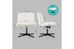 Elfordson Cross Legged Office Chair with Ottoman | White Elfordson Cross Legged Office Chair with Ottoman | White