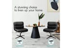 Elfordson Armless Office Chair with Ottoman | Black Elfordson Armless Office Chair with Ottoman | Black