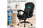 Elfordson 2-Point Massage Office Chair with Footrest | Black Elfordson 2-Point Massage Office Chair with Footrest | Black