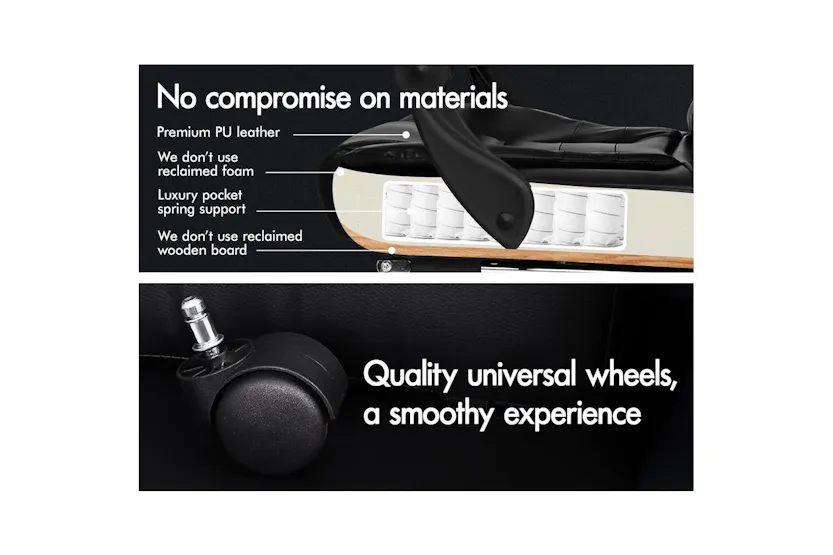 Elfordson 2-Point Massage Office Chair with Footrest | Black Elfordson 2-Point Massage Office Chair with Footrest | Black