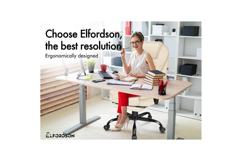 Elfordson Comfy Executive Office Chair | Cream Elfordson Comfy Executive Office Chair | Cream
