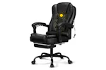 Elfordson 2-Point Massage Office Chair with Footrest | Black Elfordson 2-Point Massage Office Chair with Footrest | Black