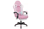 Elfordson Gaming Chair | Pink Fabric Linen High-back | With Massage Lumbar Cushion & Footrest Elfordson Gaming Chair | Pink Fabric Linen High-back | With Massage Lumbar Cushion & Footrest