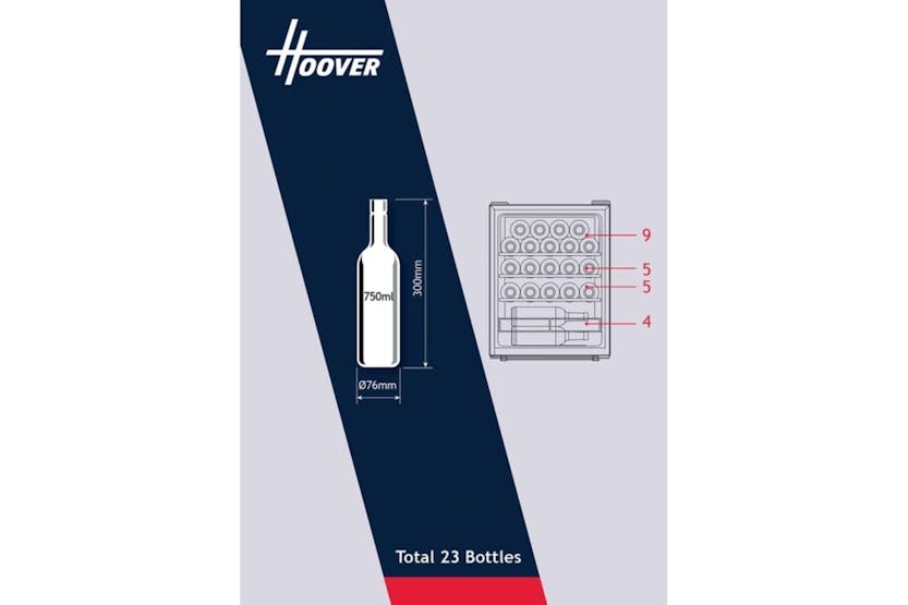 Hoover H-Wine 500 Freestanding 23 Bottle Wine Cooler | HOWC023K Hoover H-Wine 500 Freestanding 23 Bottle Wine Cooler | HOWC023K