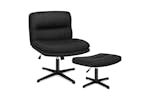 Elfordson Armless Office Chair with Ottoman | Black Elfordson Armless Office Chair with Ottoman | Black