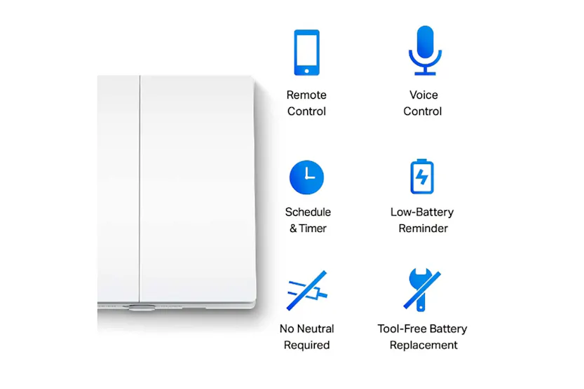 TP-Link Tapo 2-Gang 1-Way Smart Switch | White TP-Link Tapo 2-Gang 1-Way Smart Switch | White
