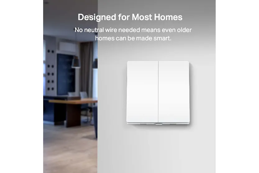 TP-Link Tapo 2-Gang 1-Way Smart Switch | White TP-Link Tapo 2-Gang 1-Way Smart Switch | White