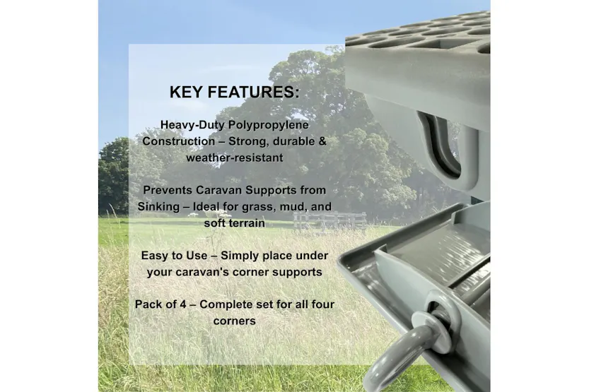 Caravan Jack Pads With Pins | Heavy-duty Polypropylene | Pack Of 4 Caravan Jack Pads With Pins | Heavy-duty Polypropylene | Pack Of 4
