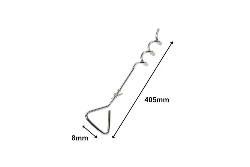 Olpro Dog Tie Down Anchor | Steel | Size-8mm X 405mm Olpro Dog Tie Down Anchor | Steel | Size-8mm X 405mm