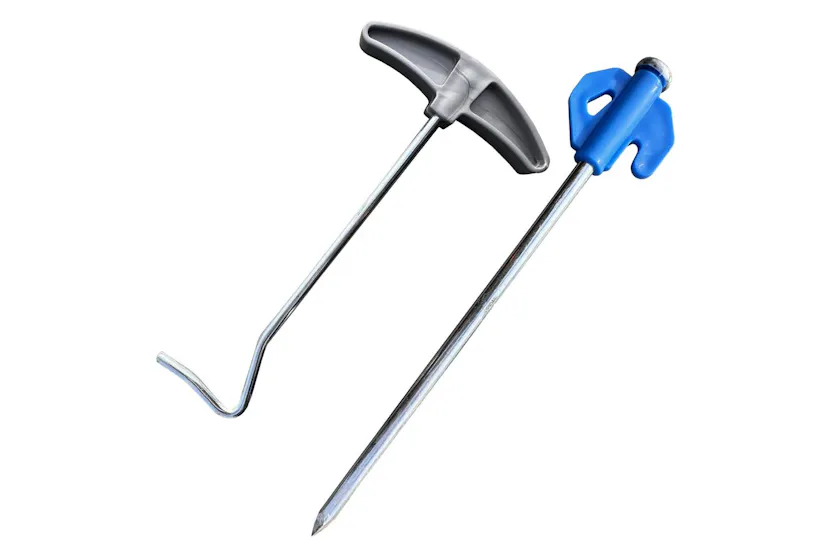 Case Of 20 Hard Ground Pegs And Peg Puller | Camping Accessories | Steel And Plastic | Gap Size 20.3 Cm Case Of 20 Hard Ground Pegs And Peg Puller | Camping Accessories | Steel And Plastic | Gap Size 20.3 Cm
