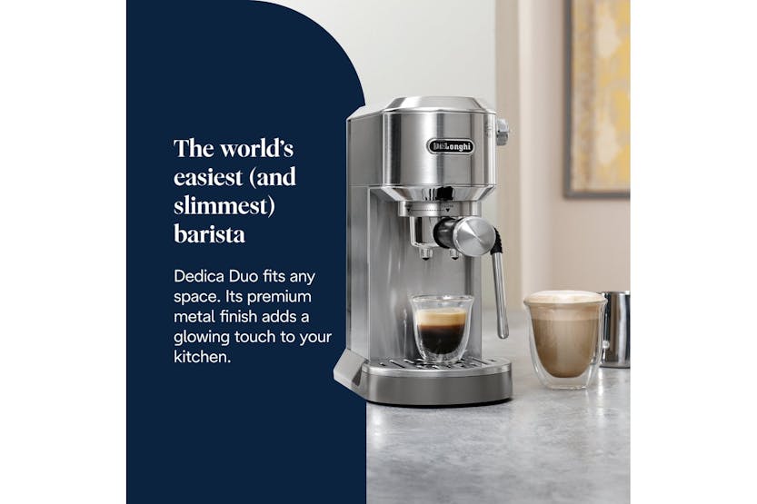 De'Longhi Dedica Duo Espresso Coffee Machine | EC890.M | Stainless Steel De'Longhi Dedica Duo Espresso Coffee Machine | EC890.M | Stainless Steel