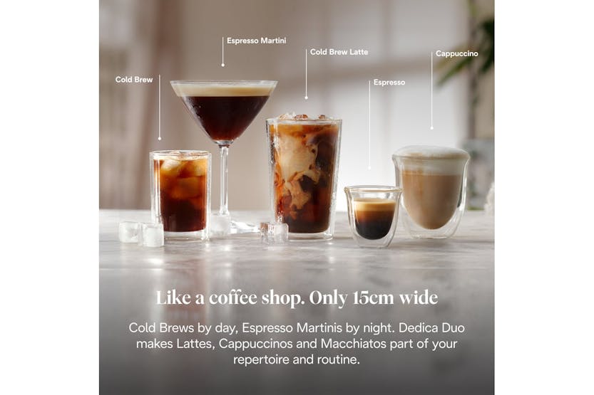 De'Longhi Dedica Duo Espresso Coffee Machine | EC890.M | Stainless Steel De'Longhi Dedica Duo Espresso Coffee Machine | EC890.M | Stainless Steel