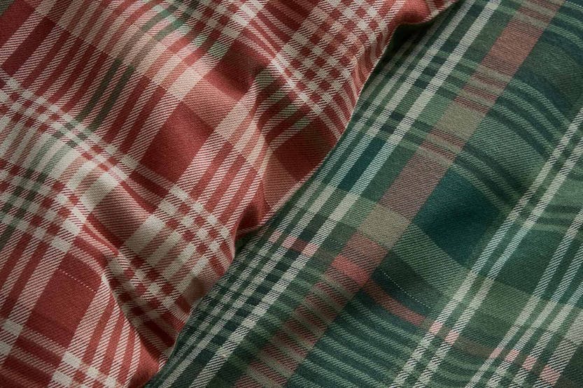Dreams & Drapes | Bennet Duvet Cover Set | Green/Red | Single Dreams & Drapes | Bennet Duvet Cover Set | Green/Red | Single