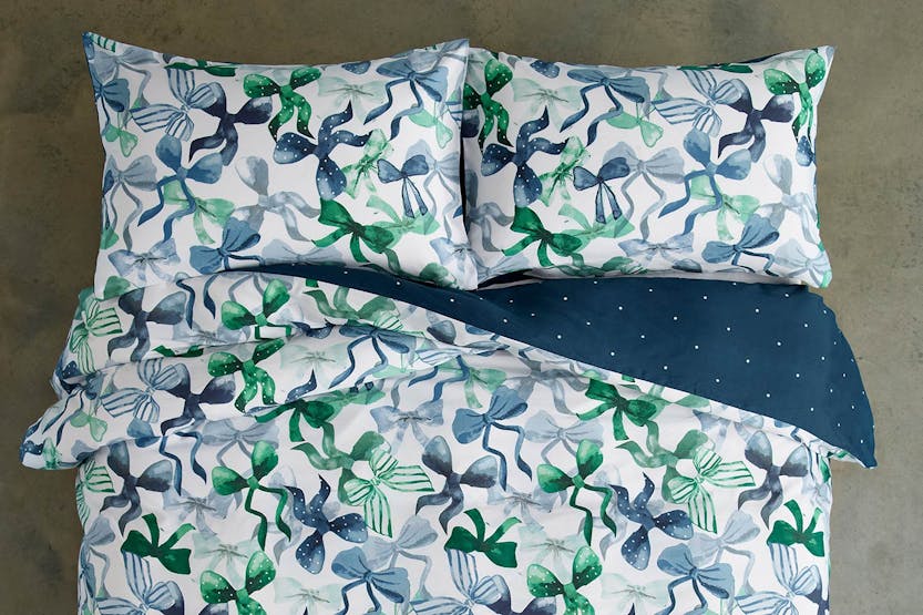 Deyongs | Bows Duvet Cover Set | Blue | Single Deyongs | Bows Duvet Cover Set | Blue | Single