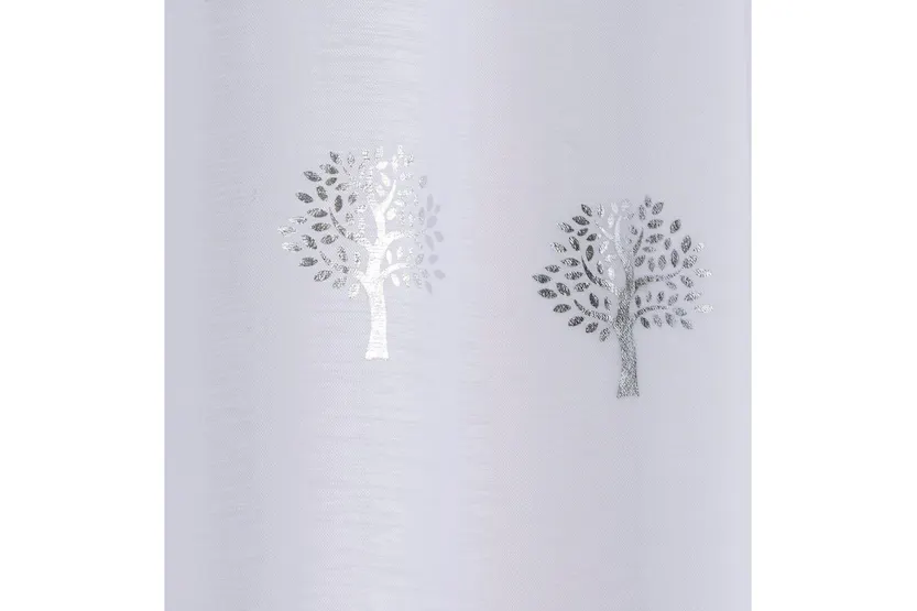 White Birch Metallic Tree Print Pair Of Linen Look Voile Panels 140x183cm White Birch Metallic Tree Print Pair Of Linen Look Voile Panels 140x183cm