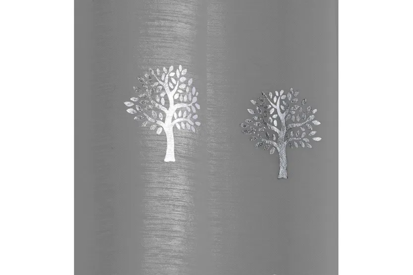 Grey Birch Metallic Tree Print Pair Of Linen Look Voile Panels 140x229cm Grey Birch Metallic Tree Print Pair Of Linen Look Voile Panels 140x229cm