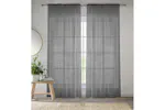 Grey Sheer Pair Of Plain Woven Voile Slot Top Curtain Panels 145x137cm Grey Sheer Pair Of Plain Woven Voile Slot Top Curtain Panels 145x137cm