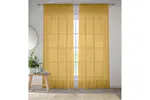 Gold Sheer Pair Of Plain Woven Voile Slot Top Curtain Panels 145x183cm Gold Sheer Pair Of Plain Woven Voile Slot Top Curtain Panels 145x183cm