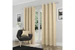 Cream Eyelet Goodwood Pair Of Room Darkening Thermal Curtains 168x137cm Cream Eyelet Goodwood Pair Of Room Darkening Thermal Curtains 168x137cm