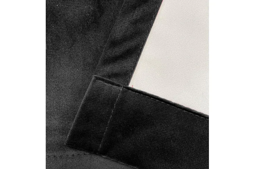 Black Velvet Eyelet Pair Of Blackout Thermal Supersoft Curtains 229x229cm Black Velvet Eyelet Pair Of Blackout Thermal Supersoft Curtains 229x229cm