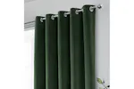 Green Velvet Eyelet Pair Of Blackout Thermal Supersoft Curtains 229x229cm Green Velvet Eyelet Pair Of Blackout Thermal Supersoft Curtains 229x229cm