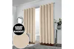 Cream Velvet Eyelet Pair Of Blackout Thermal Supersoft Curtains 168x229cm Cream Velvet Eyelet Pair Of Blackout Thermal Supersoft Curtains 168x229cm