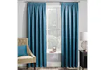 Teal Tape-top Pair Of Thermal Noise Reducing Room Darkening Curtains 117x137cm Teal Tape-top Pair Of Thermal Noise Reducing Room Darkening Curtains 117x137cm