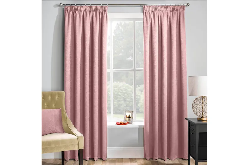Blush Pink Tape-top Pair Of Thermal Noise Reducing Room Darkening Curtains 168x183cm Blush Pink Tape-top Pair Of Thermal Noise Reducing Room Darkening Curtains 168x183cm