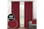 Red Tape-top Velvet Pair Of Blackout Supersoft Thermal Curtains 168x229cm Red Tape-top Velvet Pair Of Blackout Supersoft Thermal Curtains 168x229cm