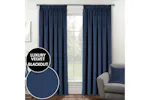 Navy Tape-top Velvet Pair Of Blackout Supersoft Thermal Curtains 229x183cm Navy Tape-top Velvet Pair Of Blackout Supersoft Thermal Curtains 229x183cm