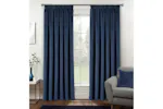 Navy Tape-top Velvet Pair Of Blackout Supersoft Thermal Curtains 229x183cm Navy Tape-top Velvet Pair Of Blackout Supersoft Thermal Curtains 229x183cm