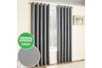 Grey Silver Eyelet Vogue Pair Of Thermal Noise Reducing Room Darkening Curtains 117x183cm Grey Silver Eyelet Vogue Pair Of Thermal Noise Reducing Room Darkening Curtains 117x183cm