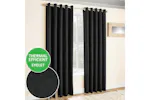 Black Eyelet Vogue Pair Of Thermal Noise Reducing Room Darkening Curtains 168x137cm Black Eyelet Vogue Pair Of Thermal Noise Reducing Room Darkening Curtains 168x137cm