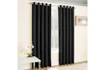 Black Eyelet Vogue Pair Of Thermal Noise Reducing Room Darkening Curtains 168x137cm Black Eyelet Vogue Pair Of Thermal Noise Reducing Room Darkening Curtains 168x137cm