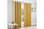 Ochre Eyelet Vogue Pair Of Thermal Noise Reducing Room Darkening Curtains 168x183cm Ochre Eyelet Vogue Pair Of Thermal Noise Reducing Room Darkening Curtains 168x183cm