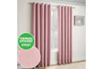 Blush Pink Eyelet Vogue Pair Of Thermal Noise Reducing Room Darkening Curtains 229x183cm Blush Pink Eyelet Vogue Pair Of Thermal Noise Reducing Room Darkening Curtains 229x183cm