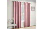 Blush Pink Eyelet Vogue Pair Of Thermal Noise Reducing Room Darkening Curtains 229x183cm Blush Pink Eyelet Vogue Pair Of Thermal Noise Reducing Room Darkening Curtains 229x183cm